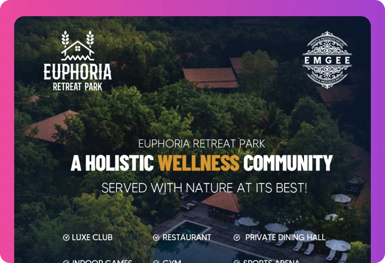 Facebook ad creative for Euphoria Retreat Park wellness campaign