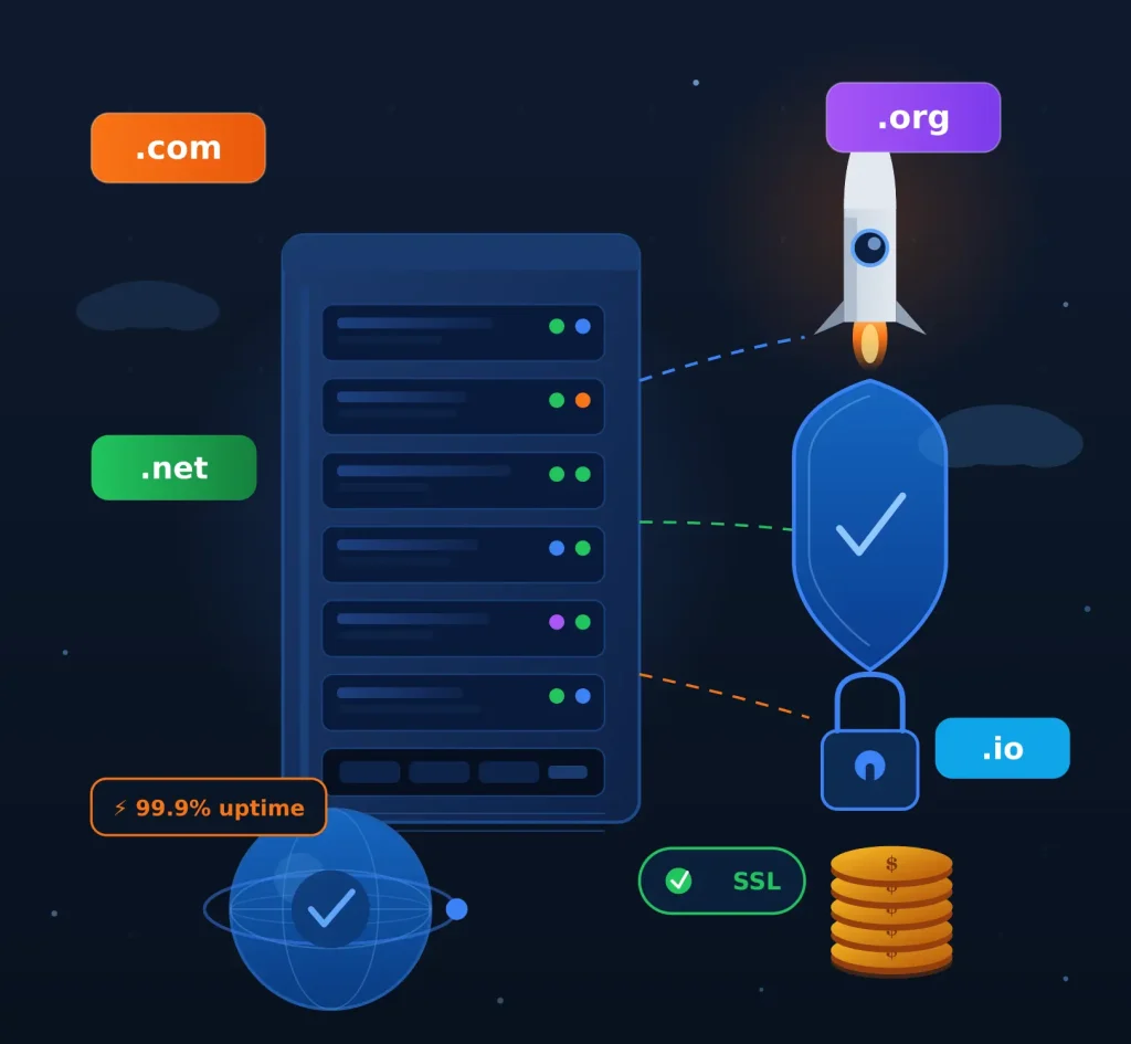 Premium domain and hosting services for fast and secure websites